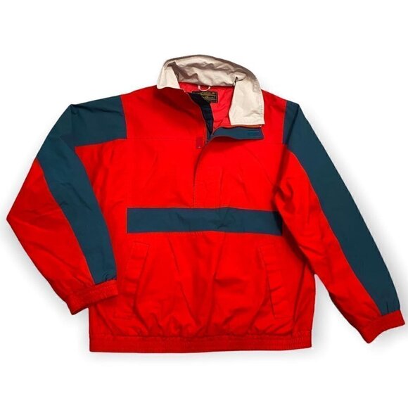 Eddie Bauer GoreTex Half-Zip Pullover Waterproof Bomber Jacket - Mens Large - Picture 1 of 5